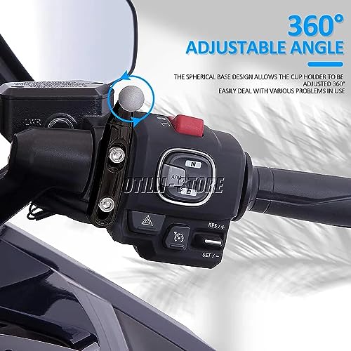 Motorcycle Cup Holder with Perch Mount Fits for Softail Dyna Electra Glide 1996-up Universal Water Bottle Coffee Cup Drinks Holder Adjustable Cup Mesh Basket for Honda Goldwing Tour DCT GL 1800 F6B by Chaoouyue - Used condition - Image 3