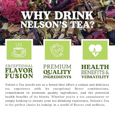 Nelson's Tea Raspberry Hibiscus Tea - Caffeine Free, Cut & Sifted Green Rooibos, Honeybush, Dried Raspberries, Acai, and Pomegranate Loose Leaf (16 oz)