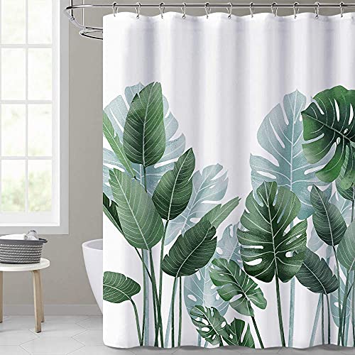 Kgorge Tropical Leaves Blackout Curtain For Window Bundles Tropical Leaves Shower Curtains For Bathroom (72” X 72”) #TOP1