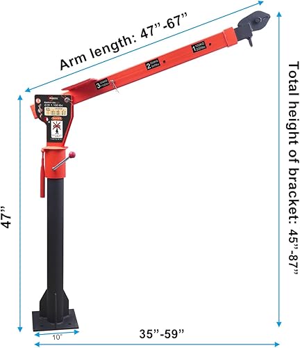 Miniatura 7 de RUGCEL WINCH Nueva grúa plegable montada en camión de 1100 libras, con cabrestante eléctrico de 3500 libras 12 V, grúas de horca de acero pintado