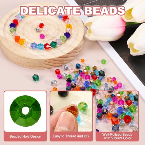 Miniatura 3 de Patikil 100pcs Cuentas De Cristal Bicónicas, 8mm Cuentas De Cristal De Vidrio Bicónicas Facetadas, Para Hacer Joyas, Pulseras, Collares, Pendientes, Artes, Manualidades, Verde Oscuro