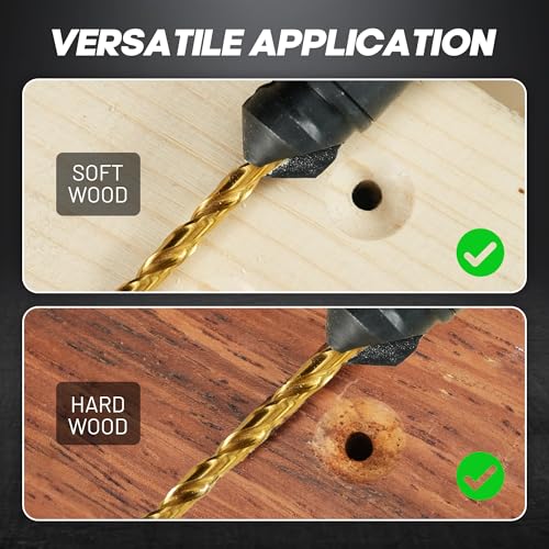 EZARC Countersink Drill Bit Set, 12 PCS Counter Sink Drill Bits for Wood, #4, #6, #8, #10, #12, Magnetic Extension Adjustable bit Holder for Woodworking with Storage Box 7 EZARC Countersink Drill Bit Set, 12 PCS Counter Sink Drill Bits for Wood, #4, #6, #8, #10, #12, Magnetic Extension Adjustable bit Holder for Woodworking with Storage Box - Image 7