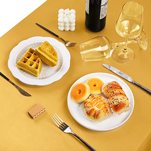 Turstin 4 Packs Satin Tablecloth 102 X 58 Inch Overlay Satin Table Cover Rectangle Bright Silk Tablecloth Smooth Fabric Table Decoration For Wedding Banquet Party Events, Gold #TOP4