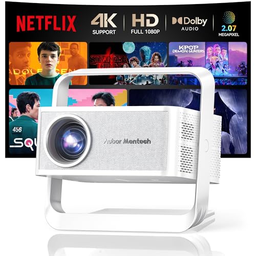 Image of Projector with WiFi and Bluetooth, Smart 4K Projector Built-in 10,000+ APPS for Dolby Audio Home Theater Movie, Native 1080P Portable Outdoor-Proyector with HDR10+