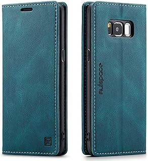 LOLFZ Wallet Case for Samsung Galaxy S9, Magnetic Flip Leather Case with RFID Block Card Slots Kickstand Shockproof Protective Cover Compatible with Galaxy S9 - Black