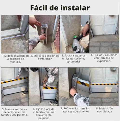 Miniatura 8 de Barrera Móvil De Protección Contra Inundaciones En Puertas,Barrera De Aleación De Aluminio De Defensa Contra Inundaciones En Puertas,Deflector Protección Contra Inundaciones 100 40cm
