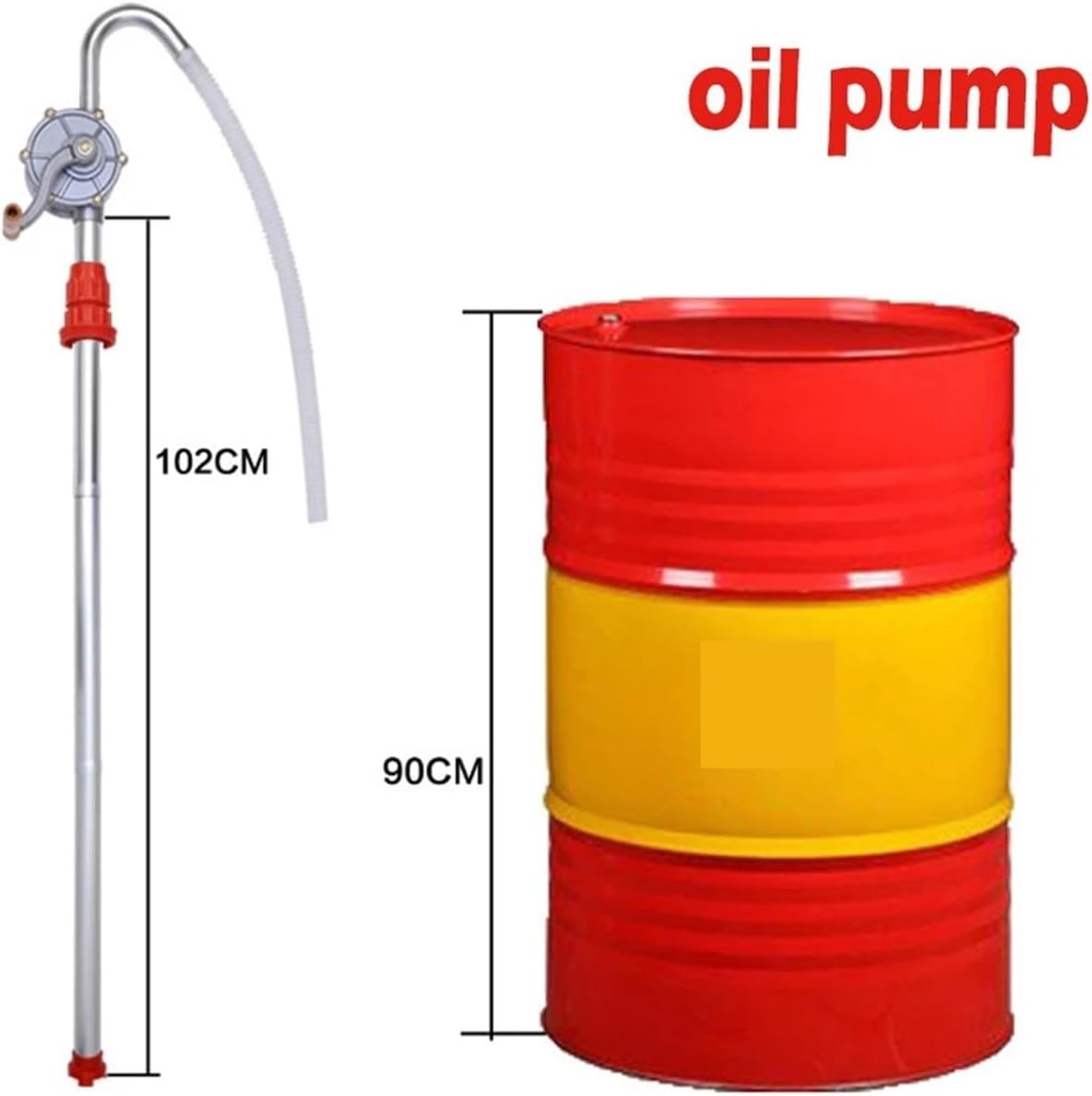 Drum Pump, 25mm Heavy Duty Oil Fuel Barrel Pump Drum Rotary Manual Hand Mechanical Workshop Tools,Barrel Pump