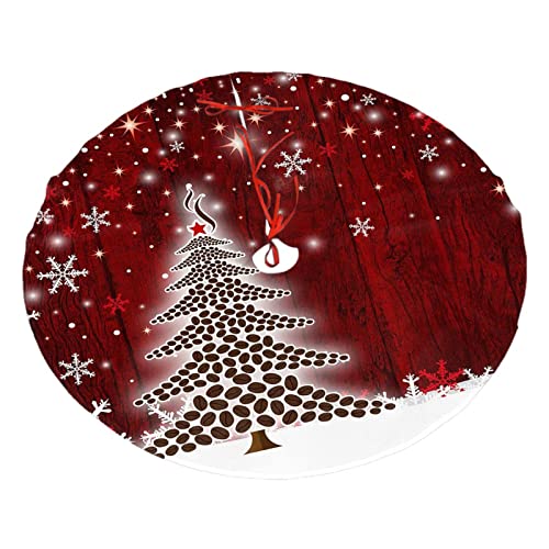 Cuamzst 48 Inch Christmas Tree Skirt Red Christmas Tree Snowflakes Tree Skirt Large Xmax Tree Mat For Holiday Party Home Decoration #TOP1