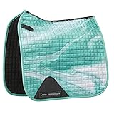 WeatherBeeta Prime Marble Dressage Saddle Pad, Turquoise Swirl Marble Print, Full
