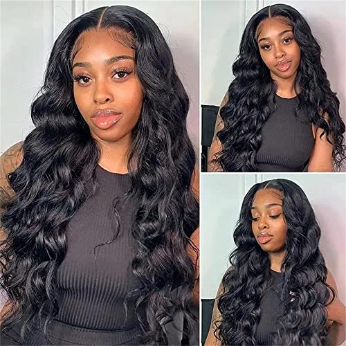 26 Inch Body Wave Lace Front Wigs Human Hair Pre Plucked 180% Density 13X4 Hd Lace Front Wigs For Women Glueless Wigs Black Unprocessed Brazilian Virgin Human Hair With Baby Hair Bleached Knots #TOP6