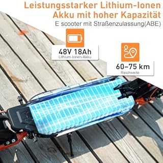 JOYOR E Scooter mit Straßenzulassung T6E, Reichweite 60-75Km, Elektroroller mit Hydraulische Federstoßdämpfer Vorne und Hinten, Faltbarer E Roller Offroad, 150 KG Tragkraft