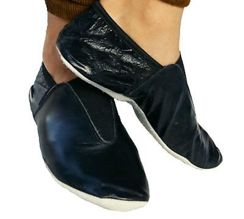Generico Zapatillas de piel gimnasia artística, rítmica, yoga, pilates, Karate, Pre Gara - Adultos - Blanco y Negro - 24 a 48