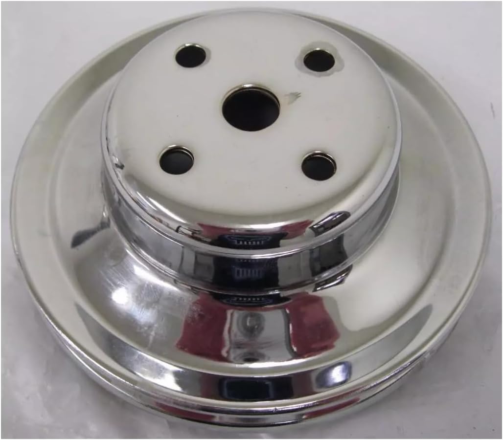 1 pc SHLPDFM Silver Chrome BBC Long Water Upper Pump Pulley LWP Double 2 Groove Fits for Big Block Chevy 396 427 454 1969-UP