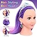 24Inch Doll Head for Hair Styling, Mannequin Head with Hair Purple,Doll Styling Head For Braiding,Table Clamp