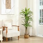 Ferrgoal Artificial Plants, 5 Ft Dracaena Tree Faux Plants Indoor Outdoor Decor Fake Tree with Woven Seagrass Basket Plants for Home Decor Office Living Room Porch Patio Perfect Housewarming Gift | Tall Fake Plant With Realistic Leaves,Floor Plant fo