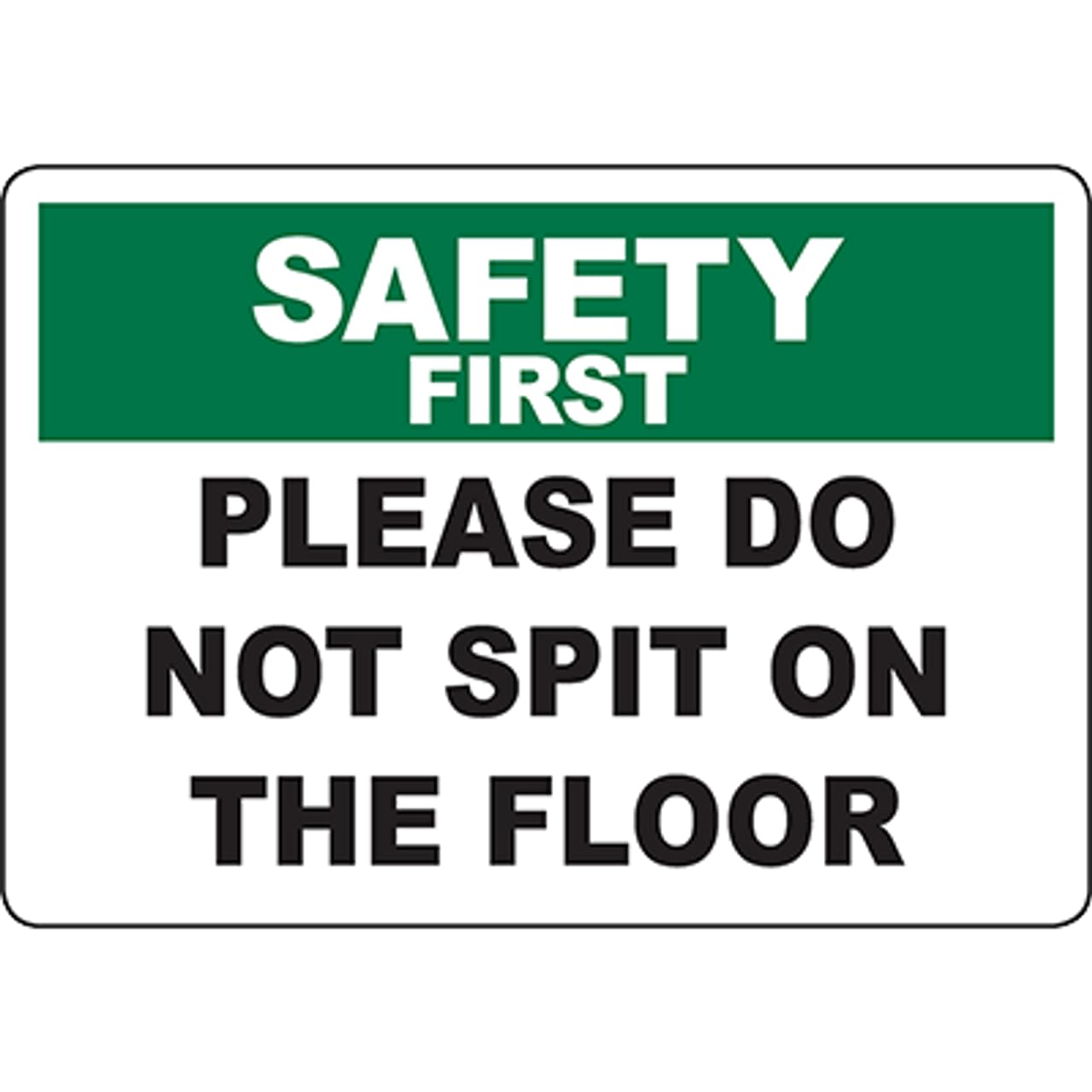 Public Environment Health Notice Sign, No Spitting On The Ground Reminder 8x12 Inch