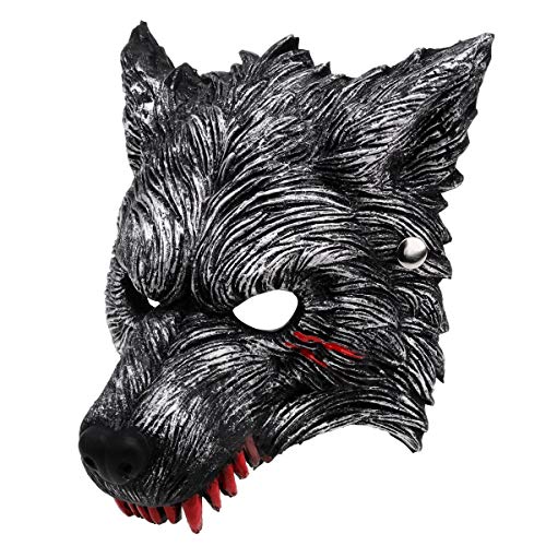 Halloween Werewolf Mask with Blood Stains for Party Costume Cosplay – Dark Gray