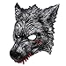 Produktbild Kohmui Halloween Werewolf Maske mit Blutflecken, lebendiges Werewolf Mask für Halloween Kostüm Cosplay Karneval Party, dunkelgraues