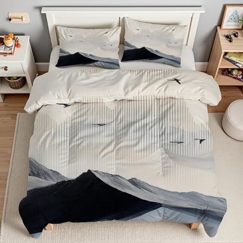 Housse de couette 160x200 oies microfibre anti-plis pour lit double