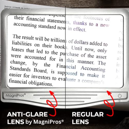 [Rechargeable] 4X Large Ultra Bright Led Page Magnifier With Anti-Glare Lens & Dimmable Leds (More Evenly Lit Viewing Area & Relieve Eye Strain)-Ideal For Reading Small Prints & Low Vision #TOP5
