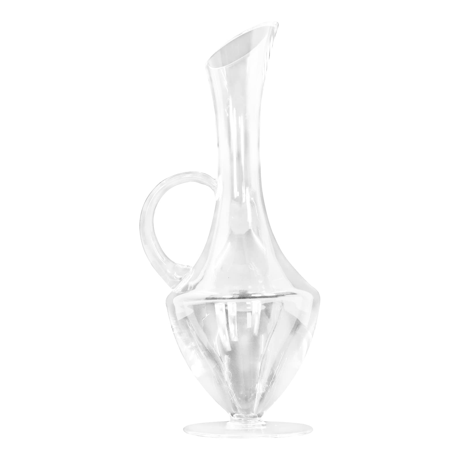 Red Wine Decanter with Handle Clear Crystal Carafe Glass Aerator