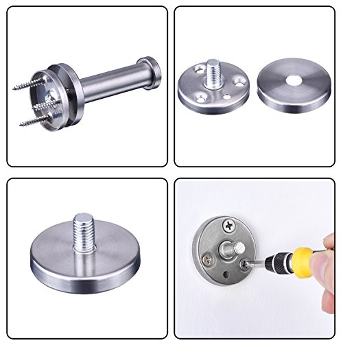 Eboot 6 Pieces Stainless Steel Wall-Mount Robe Hook Coat Hook Towel Wall Hook, Brushed Nickel (3 Inch, Silver) #TOP3