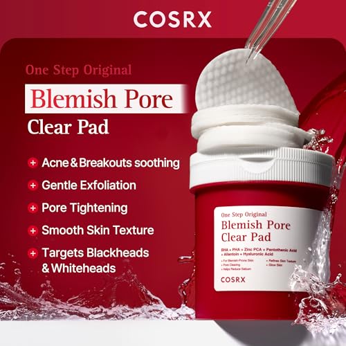 Image of COSRX OneStep Original Blemish Pore Clear Pad, 100 Pads, Dual-Sided Facial Pad for Exfoliation, Pore Care & Hydration with BHA, PHA & Zinc PCA & 5 Hyaluronic Acid, Korean Skin Care