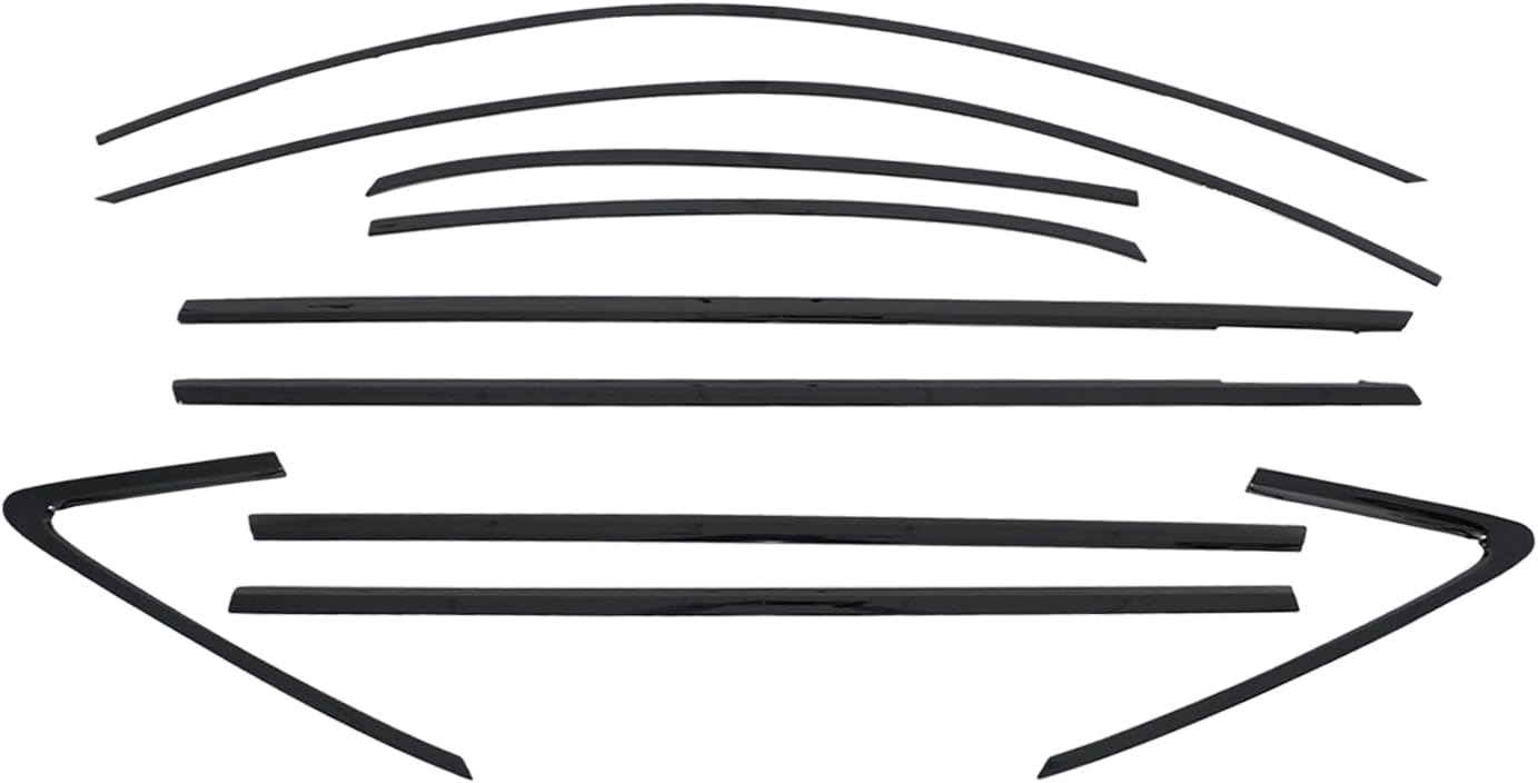 time secret Stainless Steel Window Trim Chrome Delete for Audi A3 S3 Sedan 2014-2020，Gloss Black Window Trim Cover Blackout Molding
