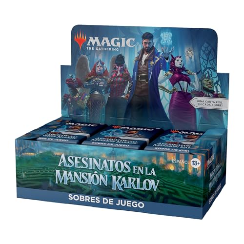 Caja de sobres de juego de Asesinatos en la mansión Karlov, de Magic: The Gathering - 36 sobres, 504 cartas de Magic, Versión en Español