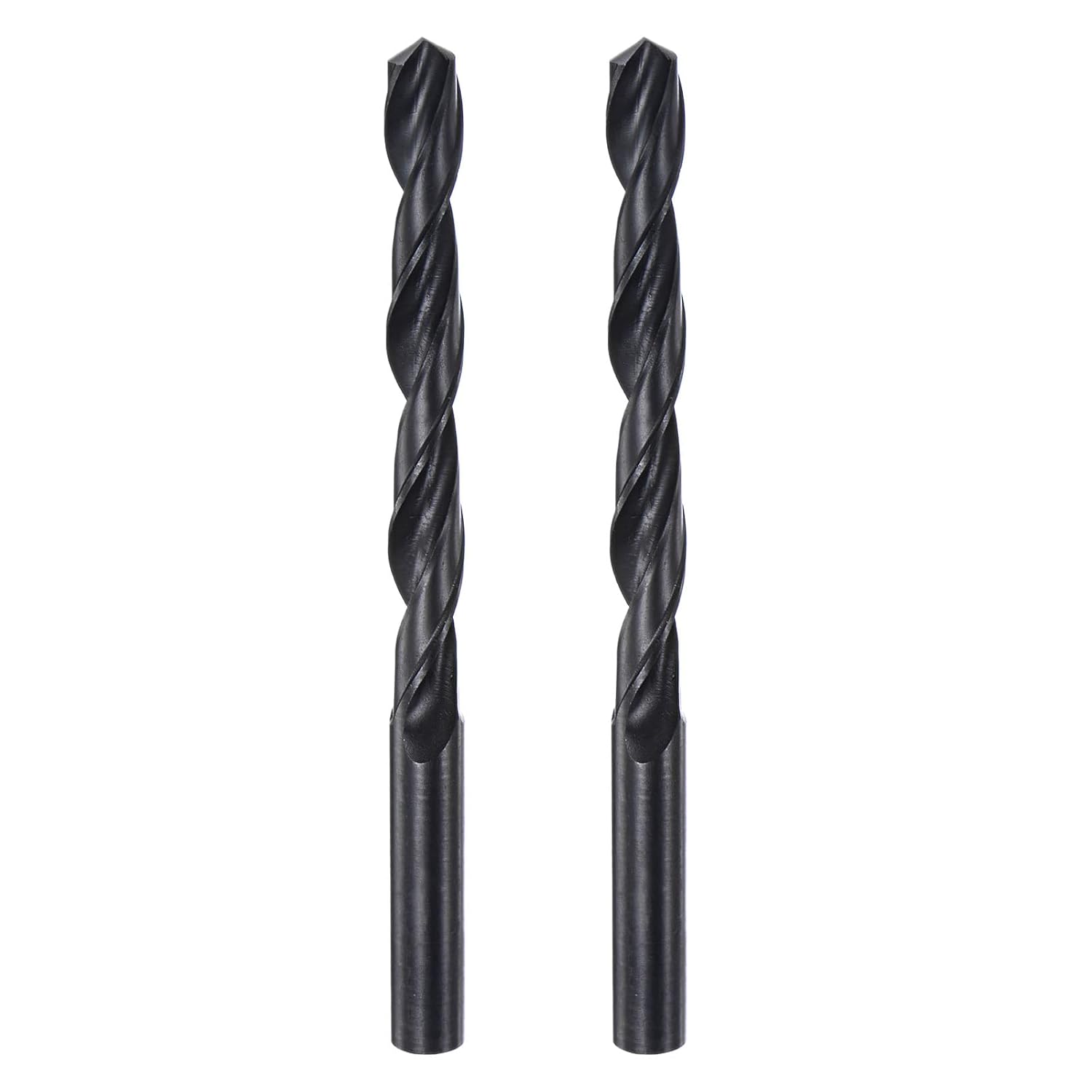 uxcell 6542 High Speed Steel Straight Shank Twist Jobber Drill Bit, Fully Ground Black Oxide Drill Bits 9.7mm Drill Diameter 132mm Total Length 2 Pcs
