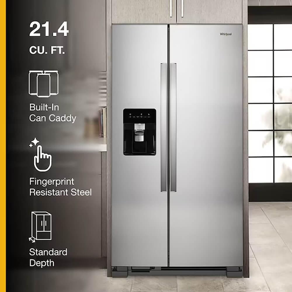 Whirlpool WRS321SDHZ 21 Cu. Ft. Stainless Side-by-Side Refrigerator