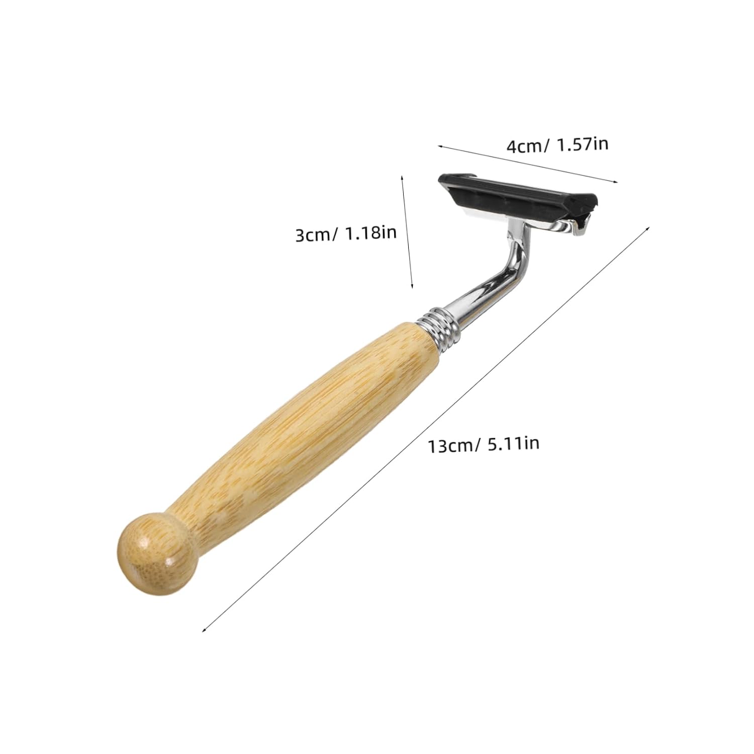 Didiseaon 4pcs Bamboo Handle Stainless Steel Safety Shaving Blades Razor for Men Women
