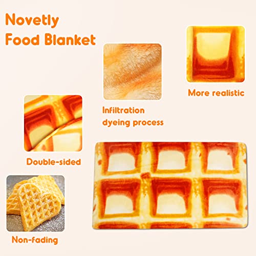 Firstsix Waffle Blanket 71 Inches, Large Waffles Blanket Adult Size, Funny Realistic 290Gsm Food Throw Blanket Gifts For Teens, Kids And Adults #TOP3