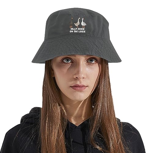 Image of Funny Goose Hat Silly Goose On The Loose Trucker Hat Women Vintage Mesh Cap for Summer
