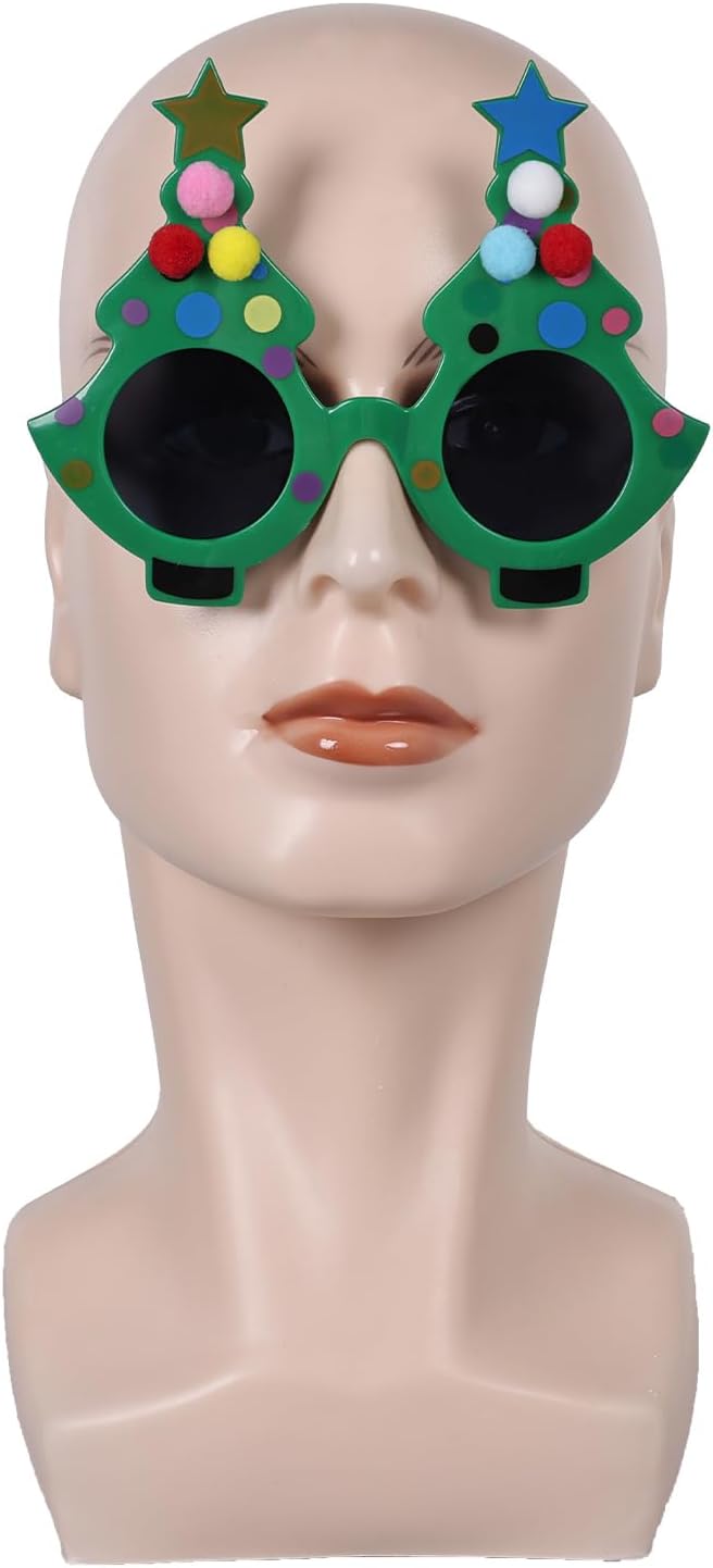 Christmas Tree Glasses Xmas Eyeglasses Horror Anime Cosplay Costume Accessories Props Eyewear Christmas Gifts
