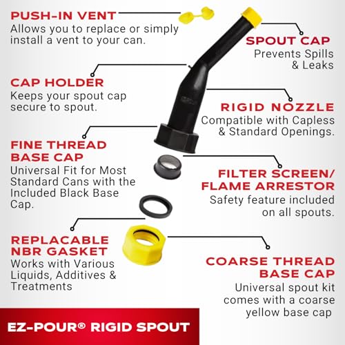 Image of EZ-POUR Rigid Replacement Spout & Vent Kit, Multi-Purpose Spout, Pack of 6