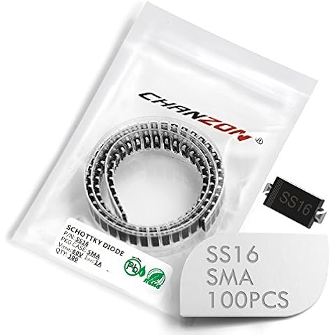 Chanzon SS16 SMD Schottky-Barriere-Gleichrichterdioden 1A 60V SMA 1 Amp 60 Volt Cover
