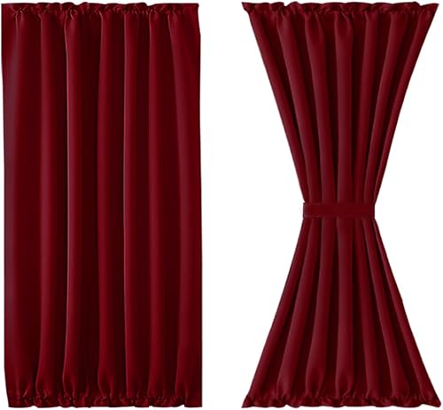 Miniatura 503 de DWCN Cortinas para puerta francesa: cortina térmica con bolsillo para barra para puertas con ventana de cristal, puertas de cocina y patio