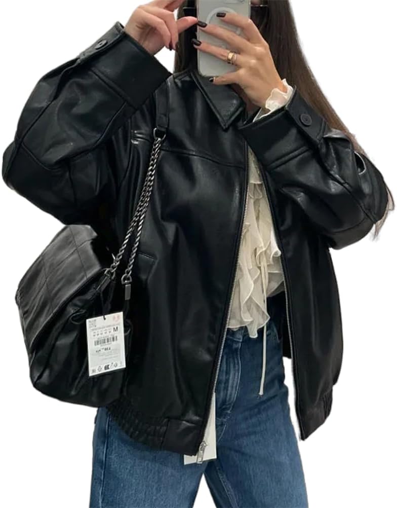 Giacche in camoscio per donne UK 2025 Giacca bomber in finto camoscio con cerniera completa a maniche lunghe con bavero Cappotti da donna trendy streetwear capispalla, XS