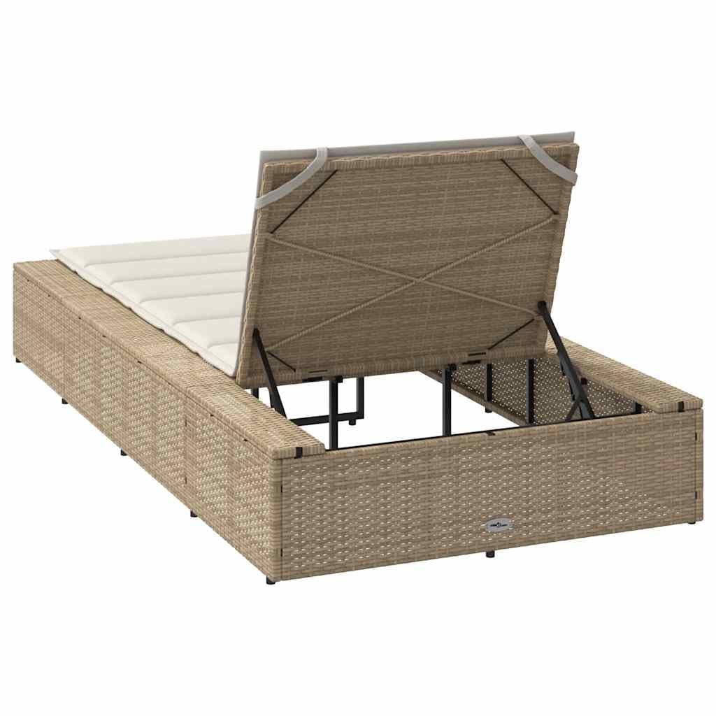 vidaXL Tumbona con cojín Flotante ratán sintético Beige