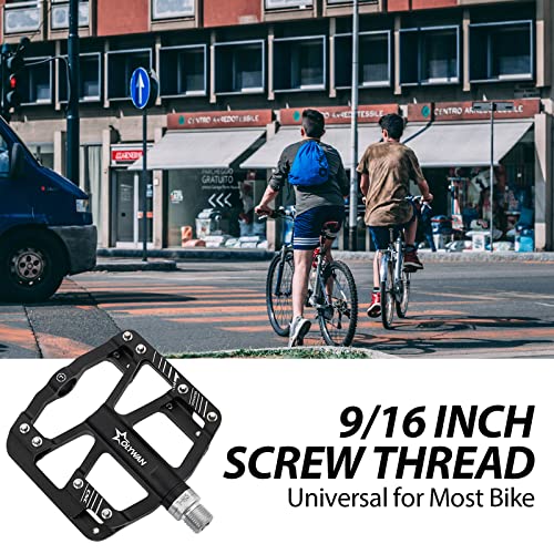 Olywan Mountain Bike Pedals Mtb Bicycle Flat Pedals 9/16" Cnc Aluminum 3 Sealed Bearing Non-Slip Pedals For Road Bmx Mtb Bikes #TOP5