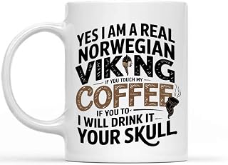Gift Idea Yes a Real Norwegian Viking - 11 Oz White Ceramic Coffee Mug
