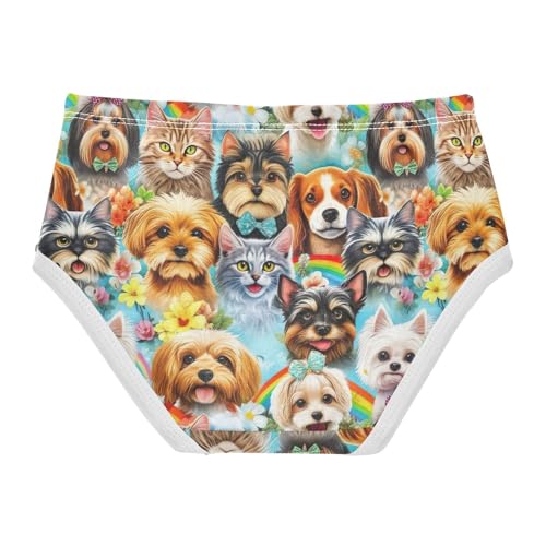 Joisal Cute Dogs Cats Toddler Underwear Floral 2t Cotton Cute Panties Girl Fancy Kids Undies Briefs2