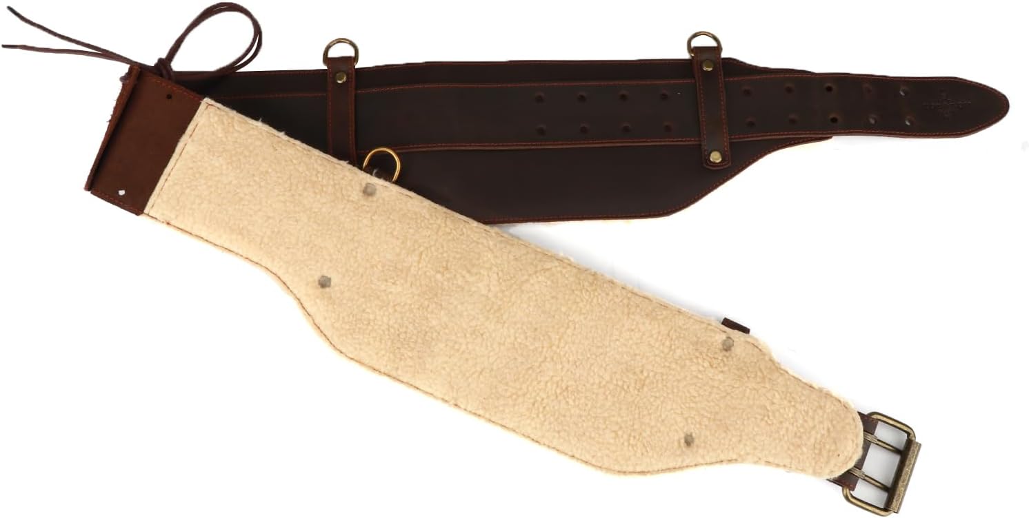 Tourbon Leather Logging Belt Kit Faux Fleece Padded Tool Belts Loggers Felling Belt System for Tree Cutting Electricians Construction Workers Adjustable Waist Fits 33"-47" - Image 8