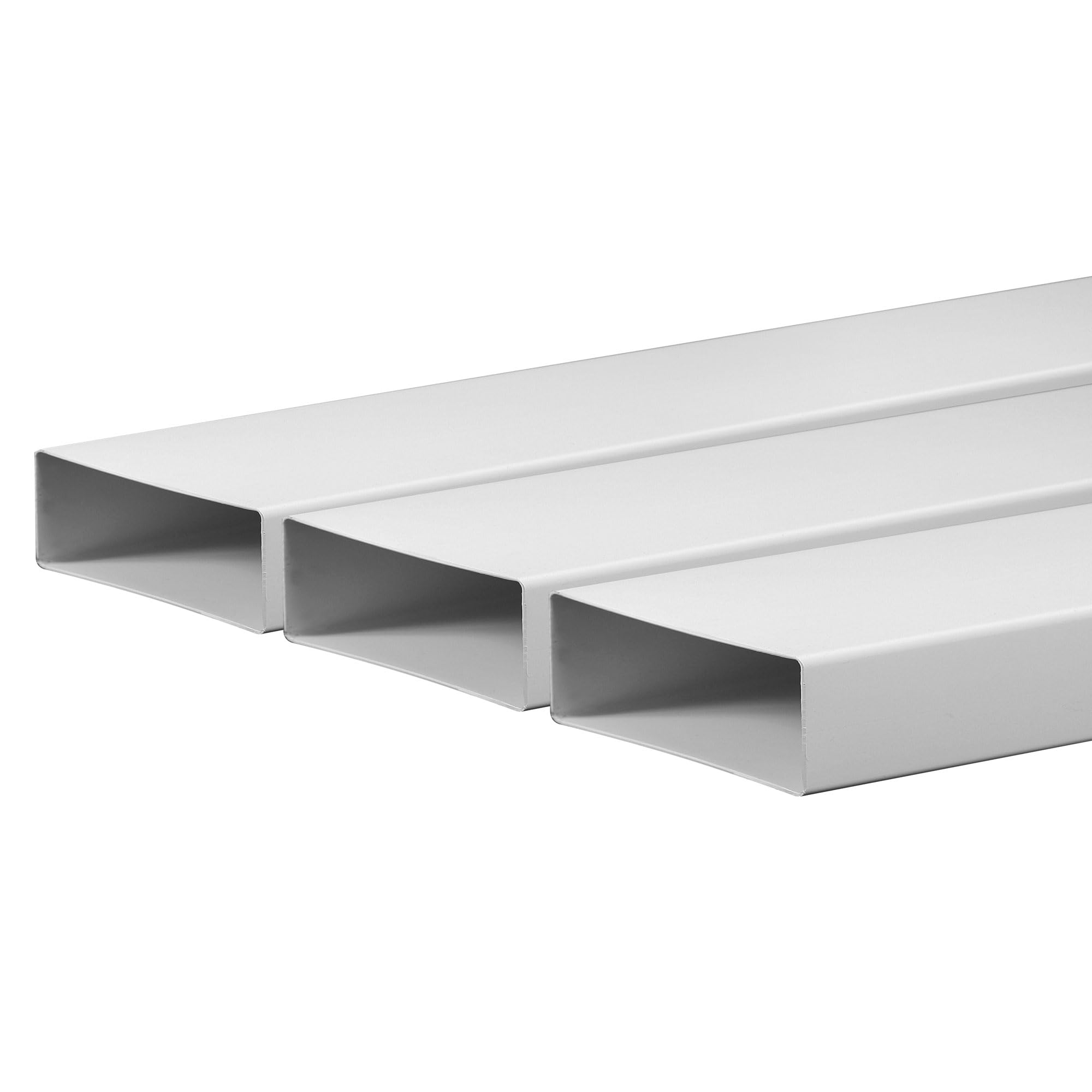 Gaine plate 204x60 mm BirnePower en PVC blanc pour intégrer discrètement la hotte dans la cuisine