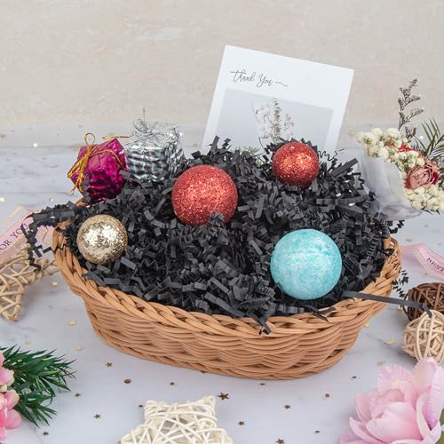 Image of Caleihd Crinkle Cut Paper Shred Filler Gift Cushion Streamer Black
