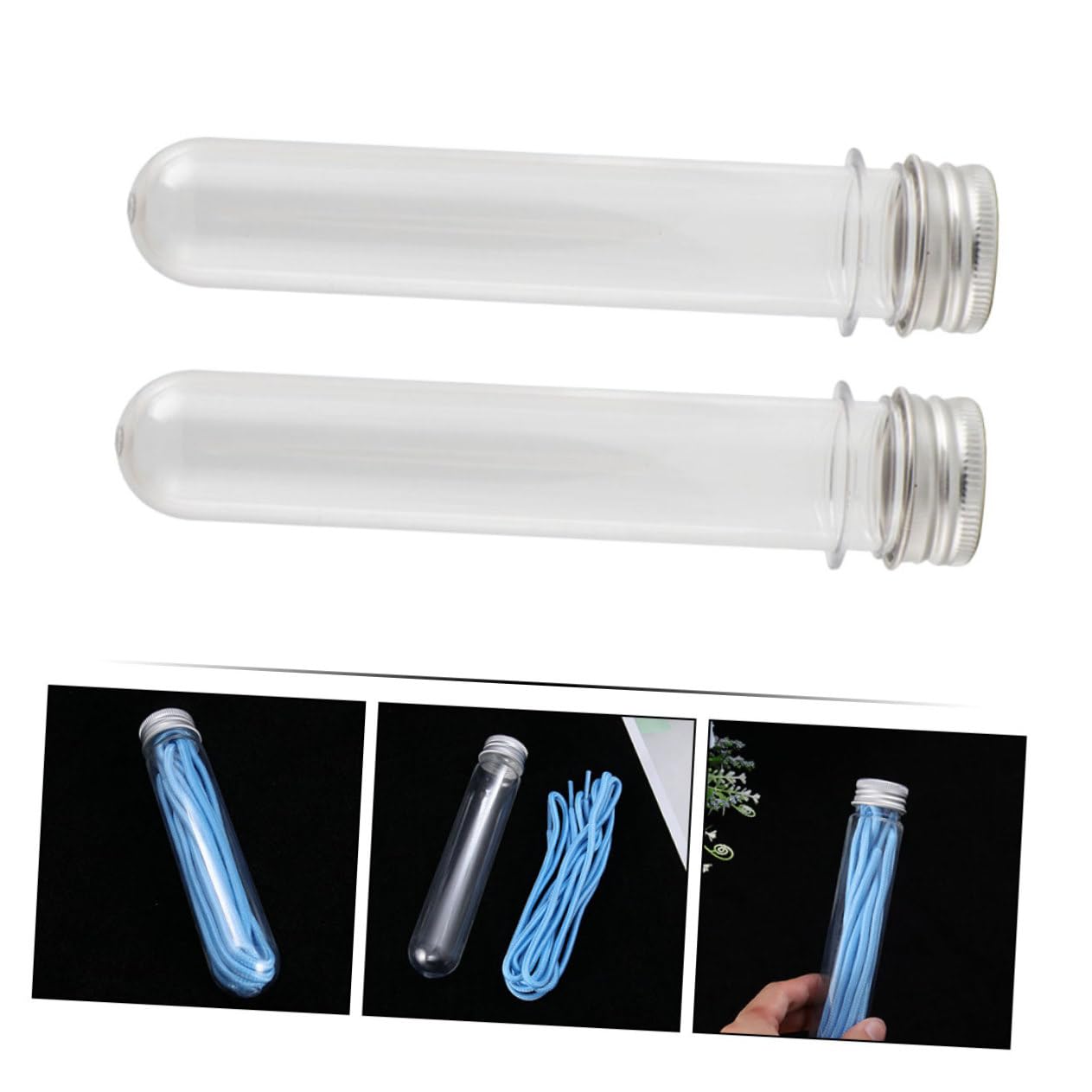 HAPINARY 6Pcs Transparent Plastic Shoelace Storage Tubes Portable Organizer for Shoestrings Dust Tie Holder Jar Clear Shoestring Container for Travel and Home Use