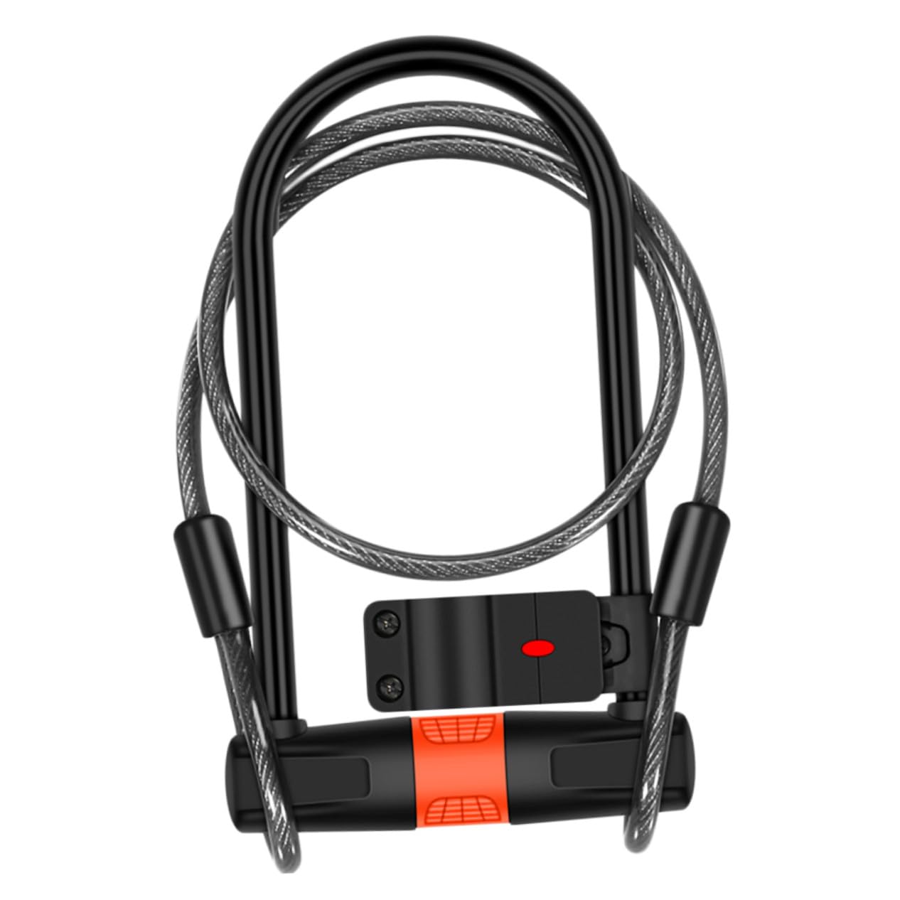 Antivol vélo chaîne en U avec câble acier et clés noir et orange pour moto