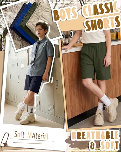 Vinsatin 4 Pcs Boys Uniform Shorts Straight Fit, 4-Color, 13-14 Years — view 2