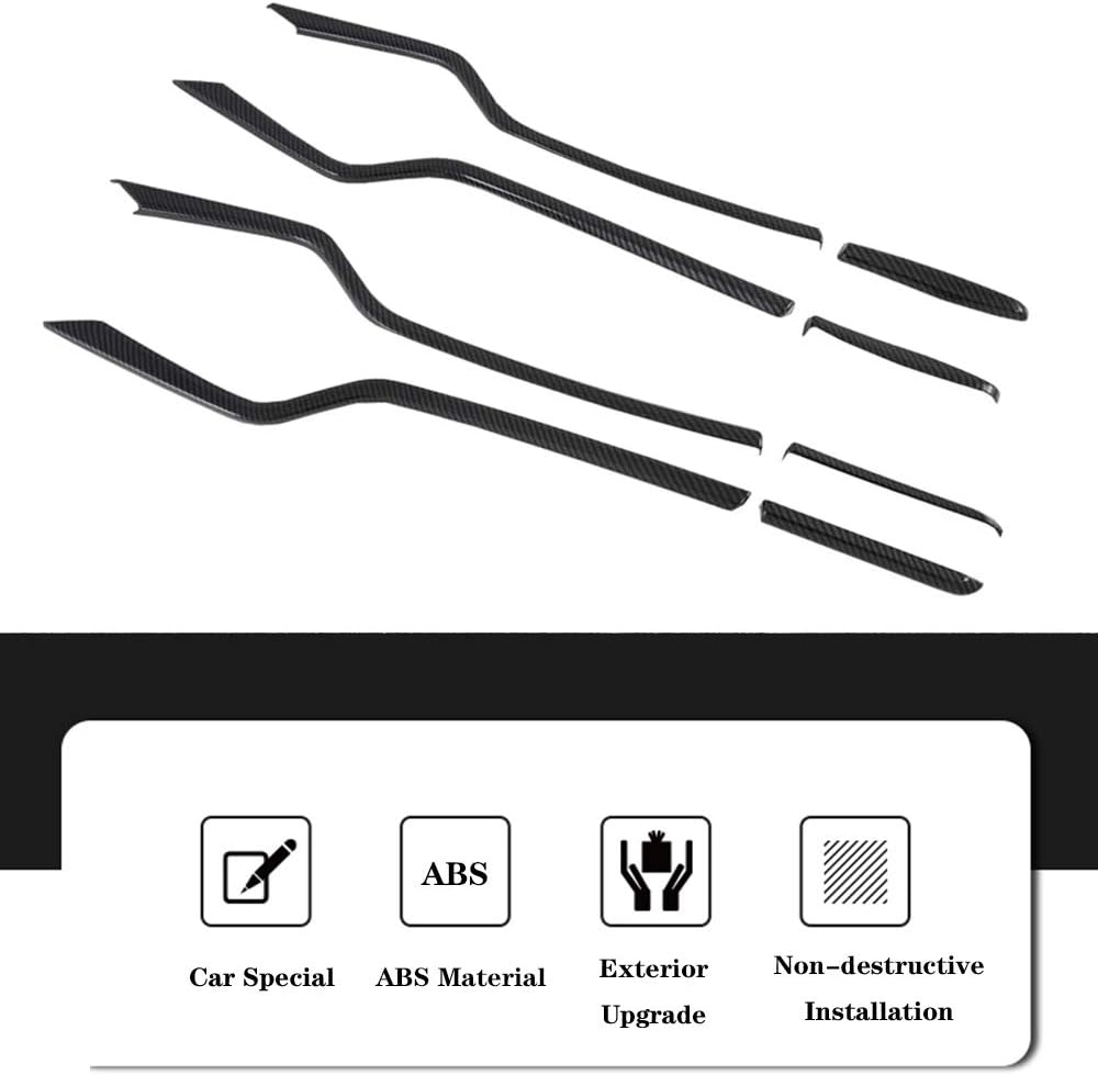 OBL Car Inner Door Trim Cover Interior Moldings Trims for Tesla Model S 2016-2020 ABS Imitation Carbon Fiber Interior Accessories (Pack of 8)